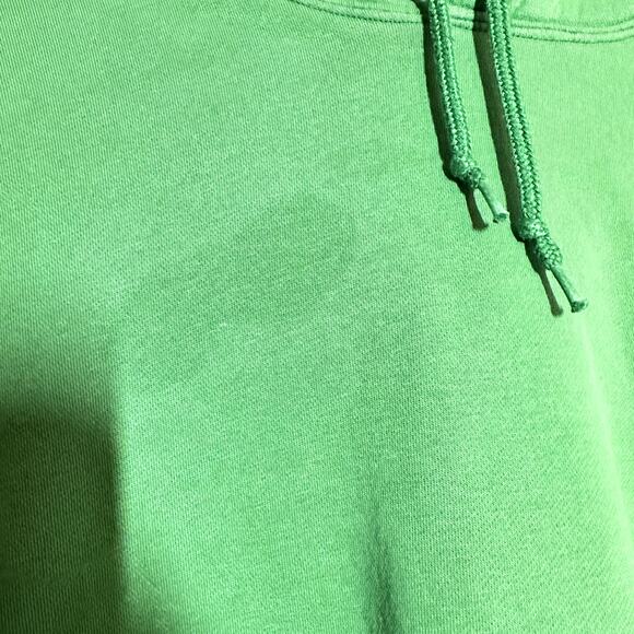 Vintage NIKE Hoodie Sweatshirt Gray Tag Y2K Kangaroo Pouch Drawstring Green XL - Picture 5 of 6